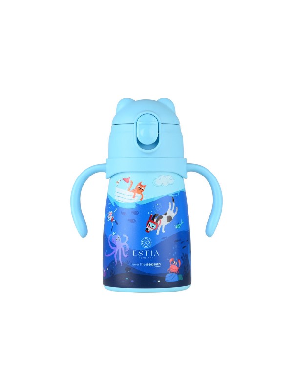 Estia Bubble Bottle Save The Aegean Παιδικό Παγούρι Θερμός Ανοξείδωτο με Pop-Up Καπάκι Non Spill Ocean Play 300ml Κωδικός: 01-33170 