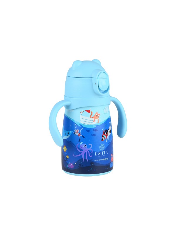 Estia Bubble Bottle Save The Aegean Παιδικό Παγούρι Θερμός Ανοξείδωτο με Pop-Up Καπάκι Non Spill Ocean Play 300ml Κωδικός: 01-33170 