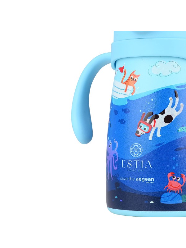 Estia Bubble Bottle Save The Aegean Παιδικό Παγούρι Θερμός Ανοξείδωτο με Pop-Up Καπάκι Non Spill Ocean Play 300ml Κωδικός: 01-33170 