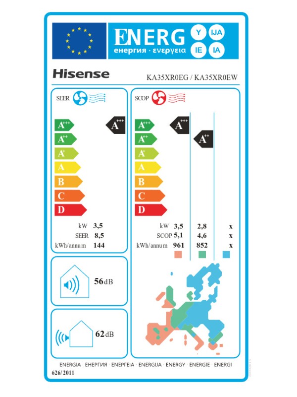 Hisense Energy SE KA35XR0EG/KA35XR0EW Κλιματιστικό Inverter 12000 BTU A+++/A+++ με WiFi Hisense Energy SE KA35XR0EG/KA35XR0EW Κλιματιστικό Inverter 12000 BTU A+++/A+++ με WiFi