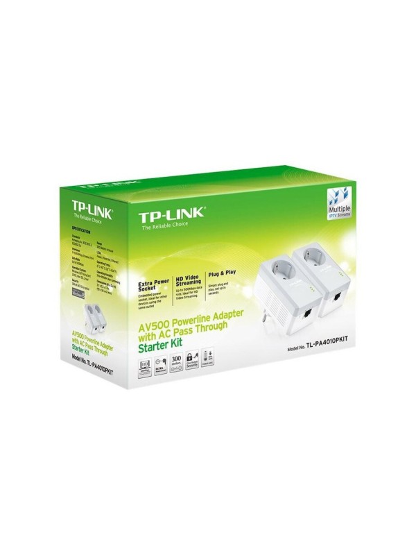 TP-LINK TL-PA4010PKIT v2.3 Powerline Διπλό για Ενσύρματη Σύνδεση με Passthrough Πρίζα και Θύρα Ethernet TP-LINK TL-PA4010PKIT v2.3 Powerline Διπλό για Ενσύρματη Σύνδεση με Passthrough Πρίζα και Θύρα Ethernet