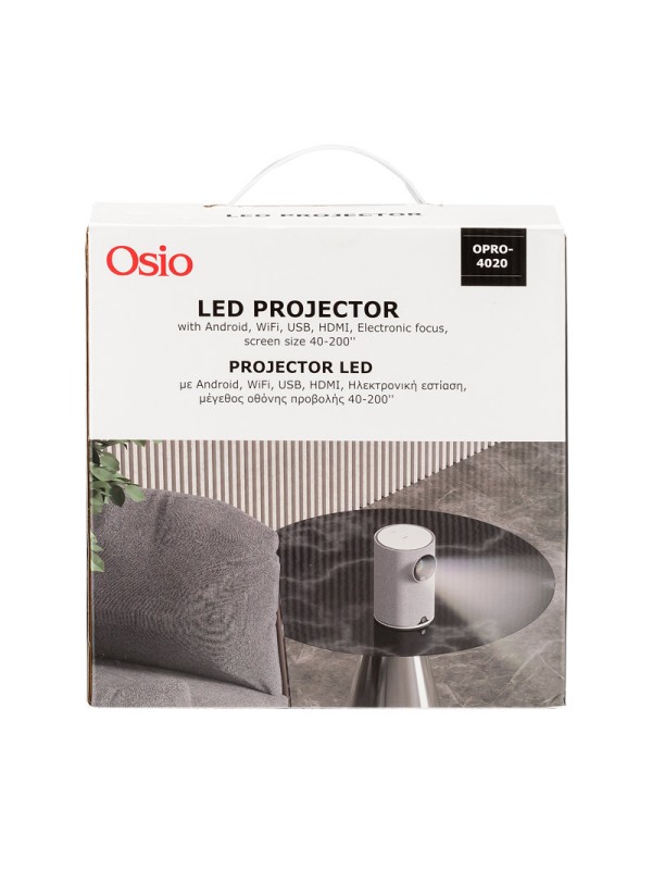 Osio OPRO-4020 Projector LCD Λάμπας LED με Wi-Fi και Ενσωματωμένα Ηχεία