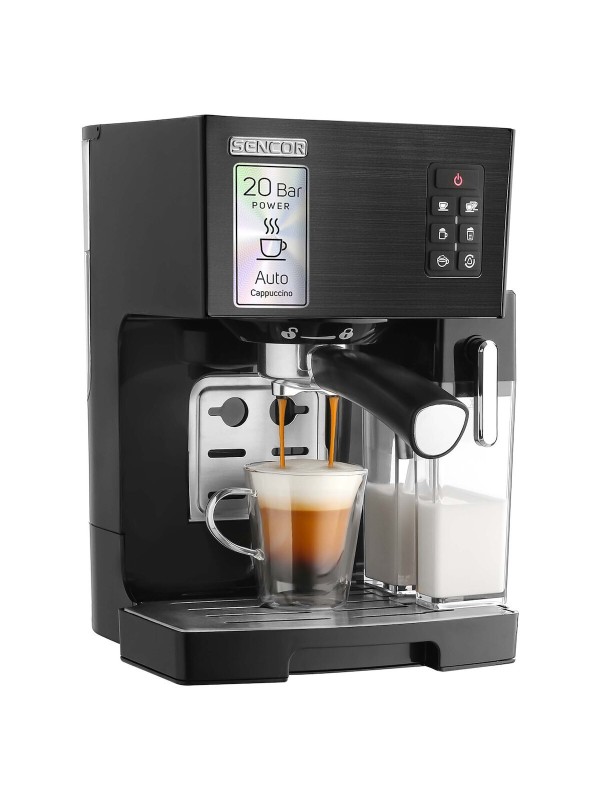 Sencor Μηχανή Espresso 1450W Πίεσης 20bar για Cappuccino Μαύρη SES 4050SS-EUE3 Sencor Μηχανή Espresso 1450W Πίεσης 20bar για Cappuccino Μαύρη SES 4050SS-EUE3