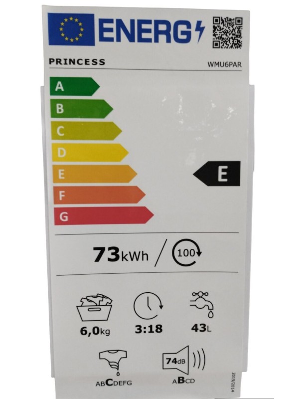 Princess Πλυντήριο Ρούχων 6kg 1000 Στροφών WMU6PAR Princess Πλυντήριο Ρούχων 6kg 1000 Στροφών WMU6PAR