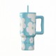 Estia Save Aegean Ανακυκλώσιμο Handled Tumbler Θερμός Ανοξείδωτο BPA Free 900ml BLUE DAISY με Καλαμάκι και Λαβή Κωδικός: 01-41618 