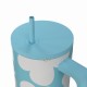 Estia Save Aegean Ανακυκλώσιμο Handled Tumbler Θερμός Ανοξείδωτο BPA Free 900ml BLUE DAISY με Καλαμάκι και Λαβή Κωδικός: 01-41618 