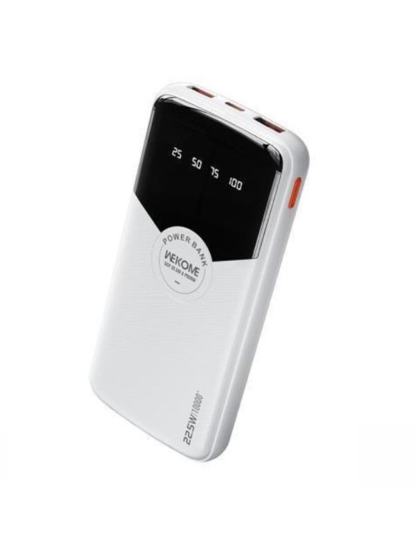 WK WP-43 Power Bank 10000mAh 22.5W με 2 Θύρες USB-A και Θύρα USB-C Power Delivery Λευκό WK WP-43 Power Bank 10000mAh 22.5W με 2 Θύρες USB-A και Θύρα USB-C Power Delivery Λευκό