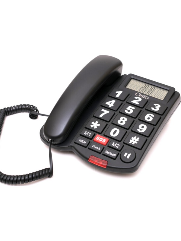 Osio OSWB-4760 Ενσύρματο Τηλέφωνο Γραφείου για Ηλικιωμένους Μαύρο Osio OSWB-4760 Ενσύρματο Τηλέφωνο Γραφείου για Ηλικιωμένους Μαύρο