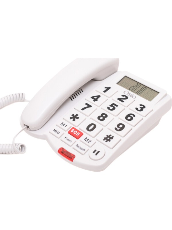 Osio OSWB-4760 Ενσύρματο Τηλέφωνο Γραφείου για Ηλικιωμένους Λευκό Osio OSWB-4760 Ενσύρματο Τηλέφωνο Γραφείου για Ηλικιωμένους Λευκό