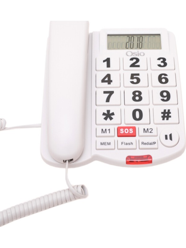Osio OSWB-4760 Ενσύρματο Τηλέφωνο Γραφείου για Ηλικιωμένους Λευκό Osio OSWB-4760 Ενσύρματο Τηλέφωνο Γραφείου για Ηλικιωμένους Λευκό