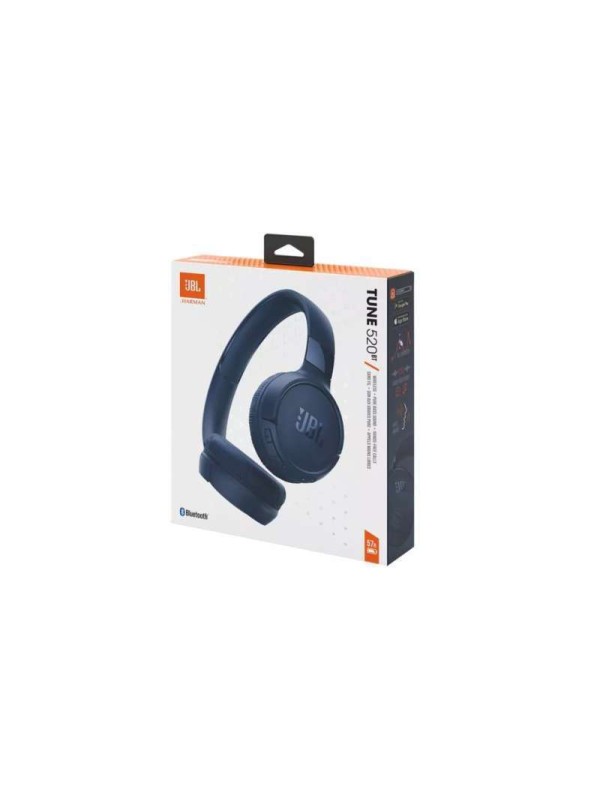JBL Tune 520BT Ασύρματα / Ενσύρματα On Ear Ακουστικά με 57 ώρες Λειτουργίας και Quick Charge Μπλε 