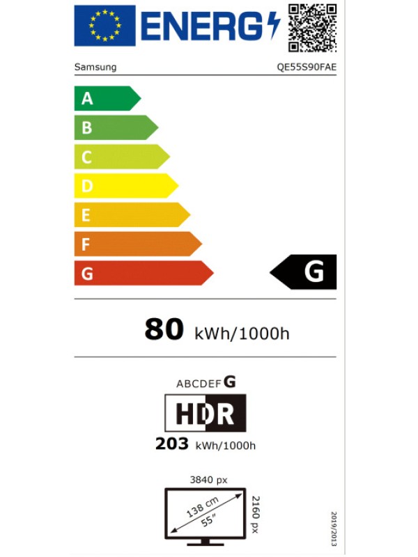 Samsung Smart Τηλεόραση 55" 4K UHD OLED S90F HDR (2025) QE55S90FAEXXH