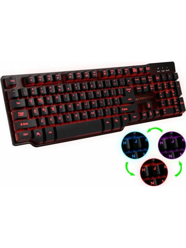 Esperanza Illuminated Hunter Gaming EGK 601  Πληκτρολόγιο με Φωτιζόμενα πλήκτρα (Αγγλικό US)