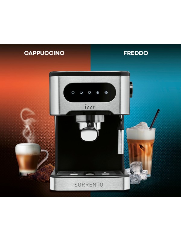 Izzy Αυτόματη Μηχανή Espresso Sorrento IZ-6014 20 bar Cold Brew Αυτόματη Μηχανή Espresso 1000W Πίεσης 20bar Ασημί Izzy Αυτόματη Μηχανή Espresso Sorrento IZ-6014 20 bar Cold Brew Αυτόματη Μηχανή Espresso 1000W Πίεσης 20bar Ασημί