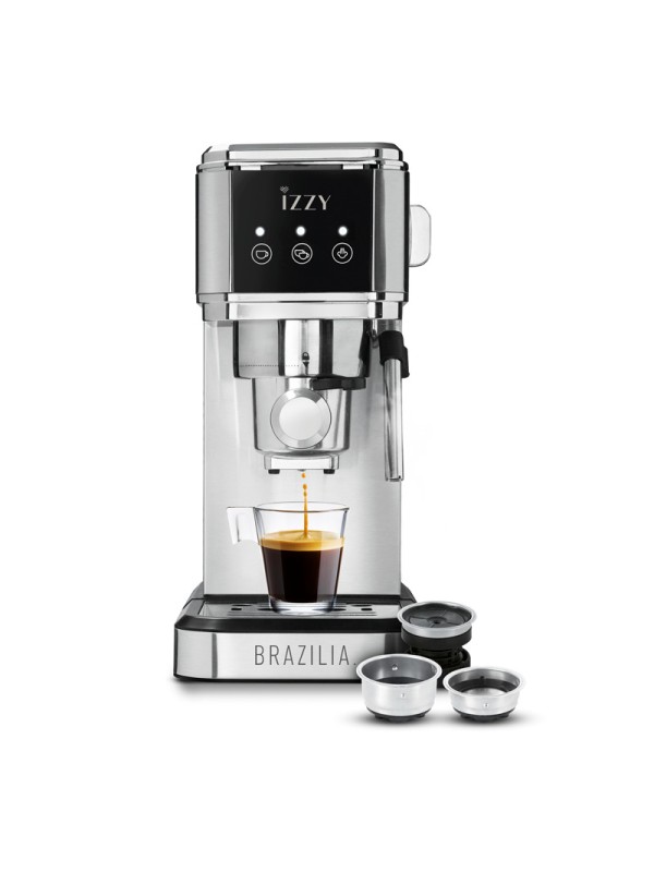 Izzy Αυτόματη Μηχανή Espresso 1350W Πίεσης 20bar Ασημί IZ-6015 Izzy Αυτόματη Μηχανή Espresso 1350W Πίεσης 20bar Ασημί IZ-6015