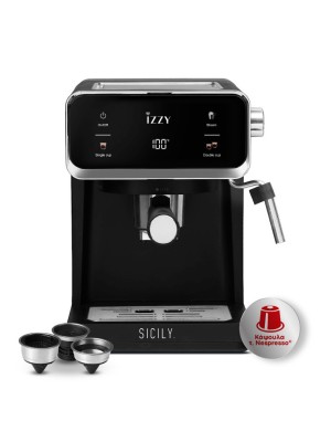 Izzy Sicily IZ-6017 Μηχανή Espresso 1000W Πίεσης 20bar Μαύρη