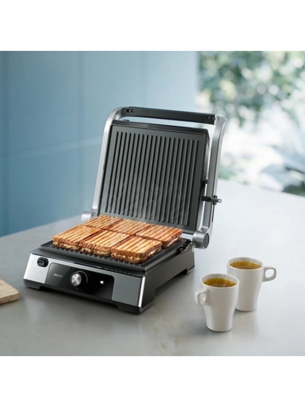 Philips HD6301/90 Τοστιέρα με Αποσπώμενες Πλάκες για 2 Τοστ 2000W Inox Philips HD6301/90 Τοστιέρα με Αποσπώμενες Πλάκες για 2 Τοστ 2000W Inox