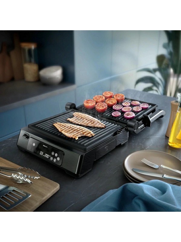 Philips Τοστιέρα Γκριλιέρα με Αποσπώμενες Πλάκες 2200W Μαύρη