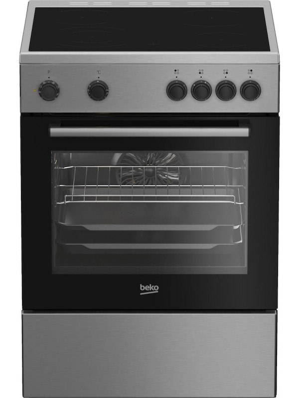 Beko FBM 6701 X Κουζίνα 66lt με Κεραμικές Εστίες Π60εκ. Inox