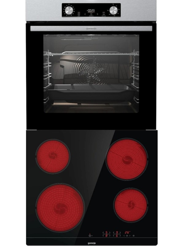 Gorenje BO6737E02X+ECT41CS Φούρνος άνω Πάγκου 77lt με Κεραμικές Εστίες Π59.5εκ. Inox Gorenje BO6737E02X+ECT41CS Φούρνος άνω Πάγκου 77lt με Κεραμικές Εστίες Π59.5εκ. Inox