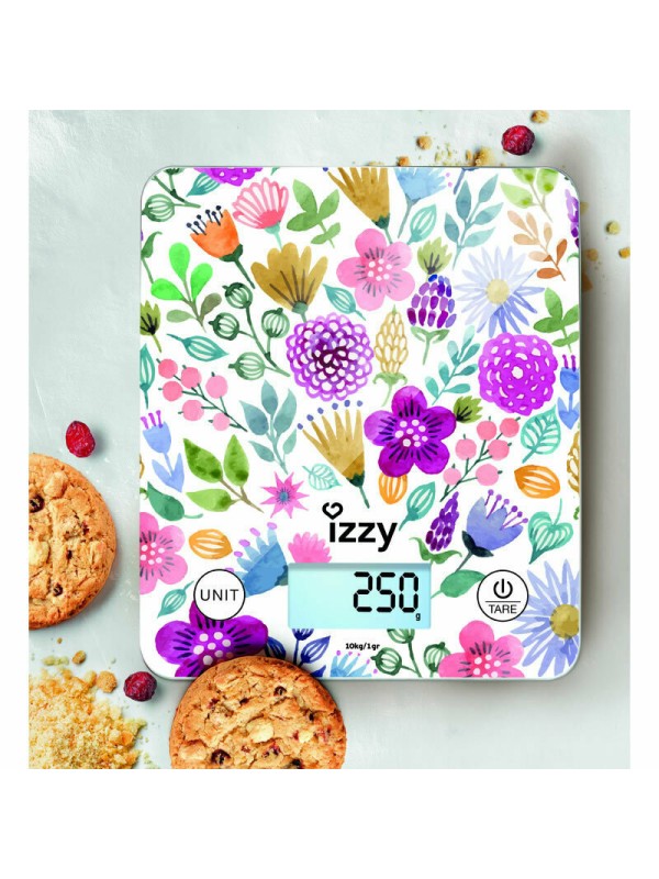 Izzy Floral IZ-7007 Ψηφιακή Ζυγαριά Κουζίνας 1gr/10kg Πολύχρωμη Izzy Floral IZ-7007 Ψηφιακή Ζυγαριά Κουζίνας 1gr/10kg Πολύχρωμη