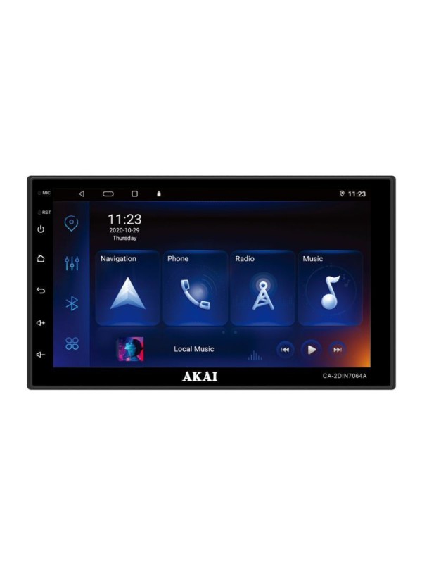 Akai Ηχοσύστημα Αυτοκινήτου 2DIN (Bluetooth/USB/WiFi/GPS/Apple-Carplay/Android-Auto/CD) με Οθόνη Αφής 7"
