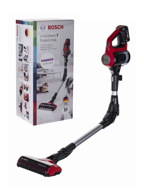 Bosch Unlimited 7 ProAnimal BBS711ANM Επαναφορτιζόμενη Σκούπα Stick 18V Red 