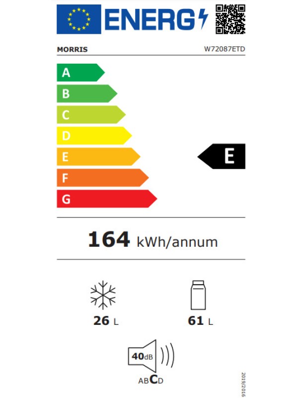 Morris Ψυγείο Δίπορτο 87lt Υ83.7xΠ47xΒ49.2εκ. Λευκό W72087ETD Morris Ψυγείο Δίπορτο 87lt Υ83.7xΠ47xΒ49.2εκ. Λευκό W72087ETD