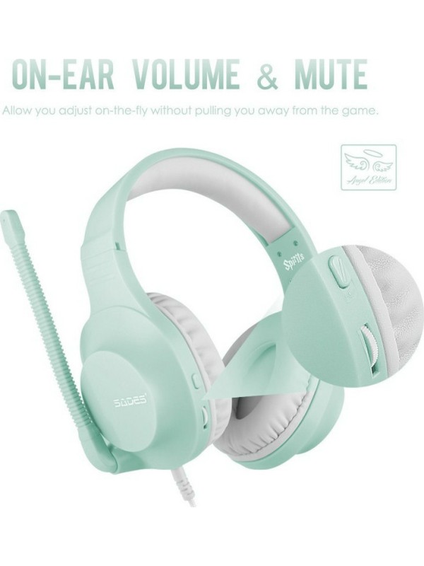 Sades Spirits Over Ear Gaming Headset με σύνδεση 2x3.5mm Cyan Sades Spirits Over Ear Gaming Headset με σύνδεση 2x3.5mm Cyan