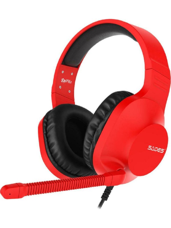 Sades Spirits Over Ear Gaming Headset με σύνδεση 2x3.5mm Κόκκινο Sades Spirits Over Ear Gaming Headset με σύνδεση 2x3.5mm Κόκκινο