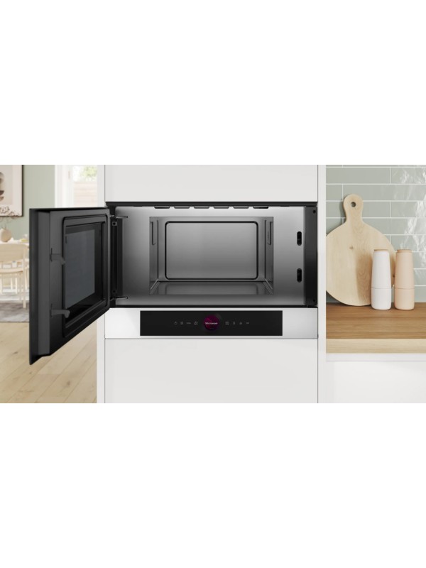 Bosch Εντοιχιζόμενος Φούρνος Μικροκυμάτων 21lt Λευκός Κωδικός: BFL7221W1 