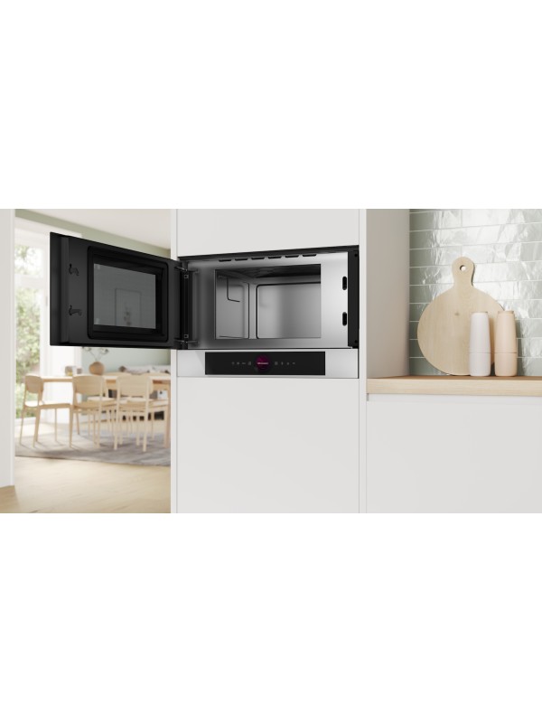 Bosch Εντοιχιζόμενος Φούρνος Μικροκυμάτων 21lt Λευκός Κωδικός: BFL7221W1 