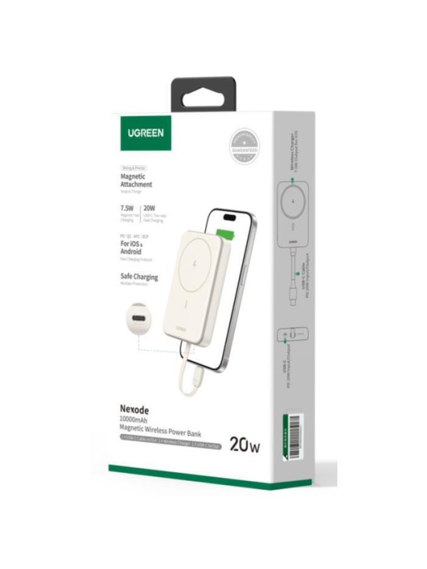 Ugreen PB760 MagSafe Power Bank 10000mAh 20W με Θύρα USB-C Λευκό Ugreen PB760 MagSafe Power Bank 10000mAh 20W με Θύρα USB-C Λευκό