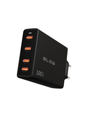 Blow Φορτιστής Χωρίς Καλώδιο GaN με 4 Θύρες USB-C 100W Power Delivery Μαύρος (76-031) Blow Φορτιστής Χωρίς Καλώδιο GaN με 4 Θύρες USB-C 100W Power Delivery Μαύρος (76-031)