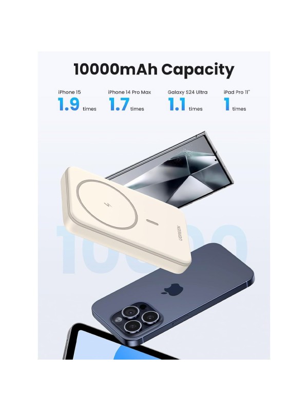 Ugreen PB760 MagSafe Power Bank 10000mAh 20W με Θύρα USB-C Λευκό Ugreen PB760 MagSafe Power Bank 10000mAh 20W με Θύρα USB-C Λευκό