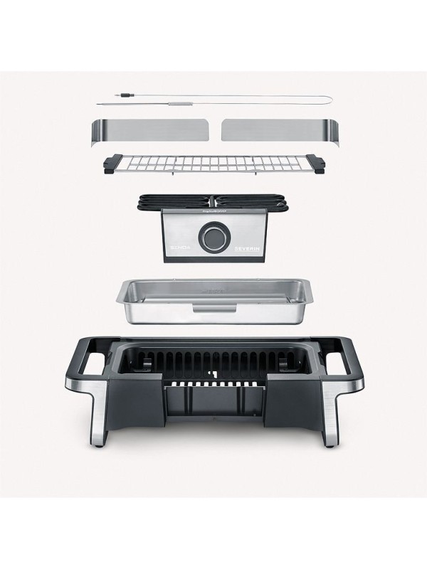 Severin 8114  Επιτραπέζια Ηλεκτρική Ψησταριά Σχάρας 3000W με Ρυθμιζόμενο Θερμοστάστη 41.5x24εκ.