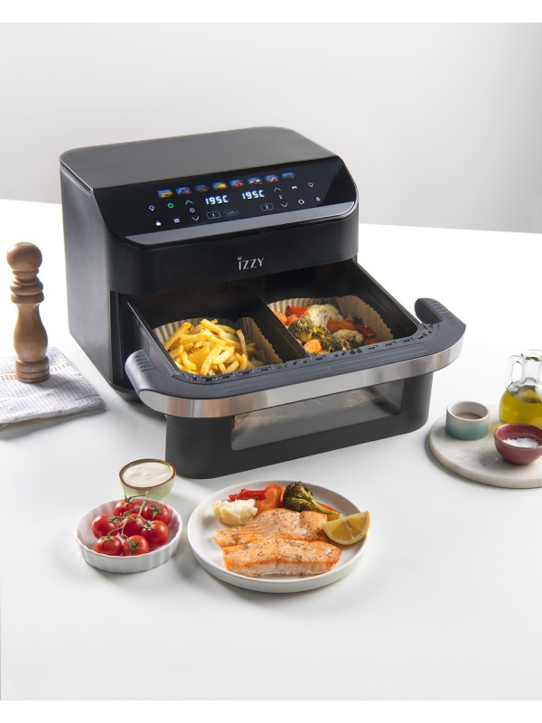 Izzy IZ-8260 Air Fryer με Διπλό Αποσπώμενο Κάδο 11lt Μαύρο Izzy IZ-8260 Air Fryer με Διπλό Αποσπώμενο Κάδο 11lt Μαύρο