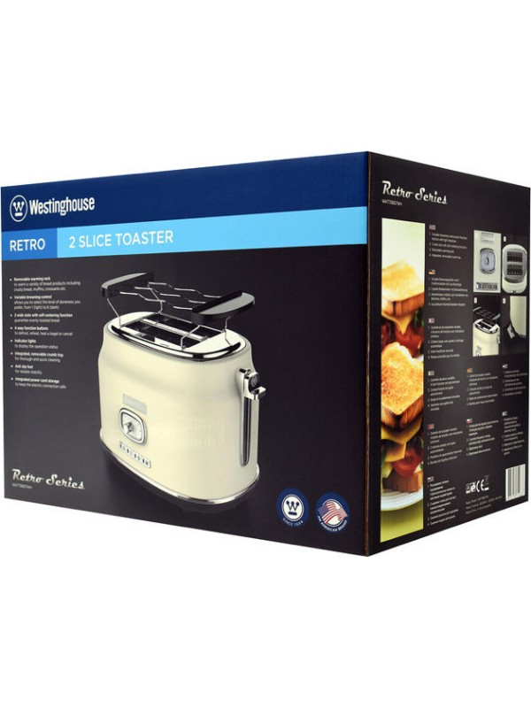 Φρυγανιέρα 2 Θέσεων 815W Λευκή Westinghouse Retro WKTTB857WH