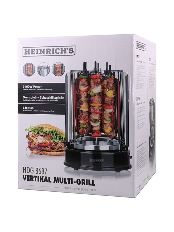 Heinrich's Επιτραπέζια Κάθετη Σούβλα 1400W Ανοξείδωτη 35x25εκ. HDG 8687 Heinrich's Επιτραπέζια Κάθετη Σούβλα 1400W Ανοξείδωτη 35x25εκ. HDG 8687