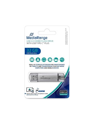 MediaRange 32GB USB 3.0 Stick με σύνδεση USB-A & USB-C Γκρι MediaRange 32GB USB 3.0 Stick με σύνδεση USB-A & USB-C Γκρι