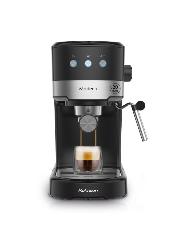 Rohnson R-98012 Modena Μηχανή Espresso 1100W Πίεσης 20bar Μαύρη Rohnson R-98012 Modena Μηχανή Espresso 1100W Πίεσης 20bar Μαύρη