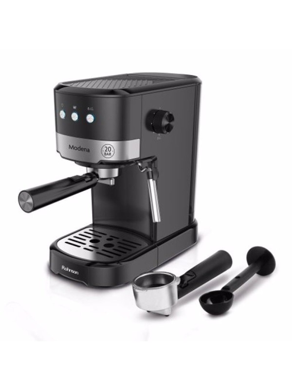 Rohnson R-98012 Modena Μηχανή Espresso 1100W Πίεσης 20bar Μαύρη Rohnson R-98012 Modena Μηχανή Espresso 1100W Πίεσης 20bar Μαύρη