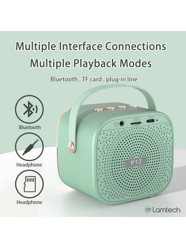 Lamtech Ηχείο Karaoke με Ασύρματο Μικρόφωνο και Εφέ Φωτισμού σε Πράσινο Χρώμα