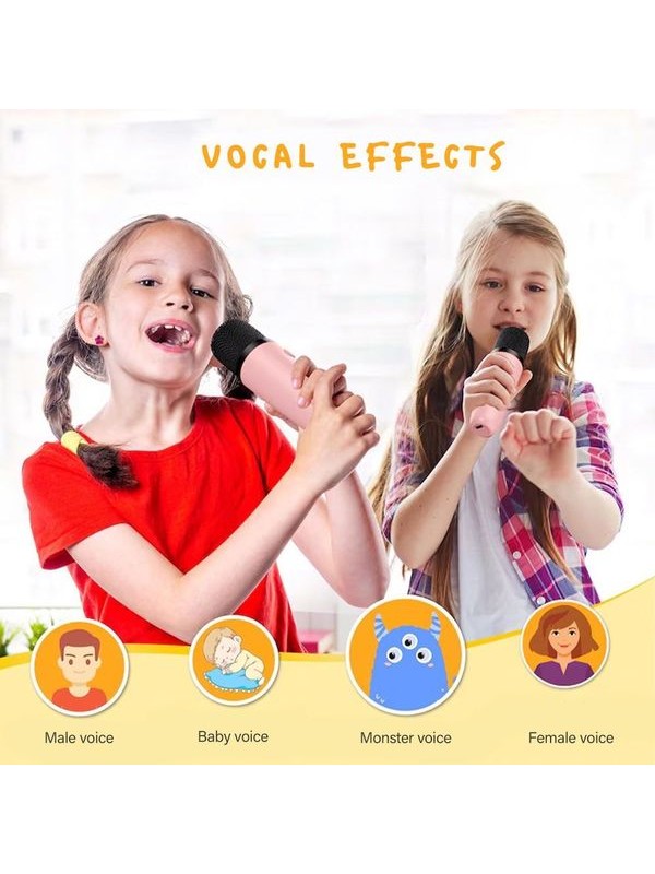 Lamtech Ηχείο Karaoke με Ασύρματο Μικρόφωνο και Εφέ Φωτισμού σε Ροζ Χρώμα