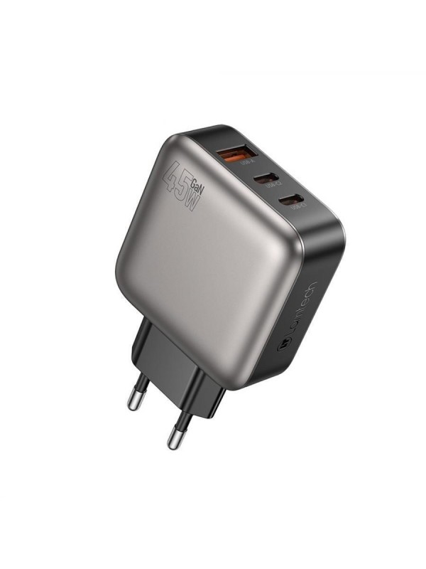 Lamtech Φορτιστής Χωρίς Καλώδιο GaN με Θύρα USB-A και 2 Θύρες USB-C 45W Power Delivery Γκρι (LAM980435) Lamtech Φορτιστής Χωρίς Καλώδιο GaN με Θύρα USB-A και 2 Θύρες USB-C 45W Power Delivery Γκρι (LAM980435)