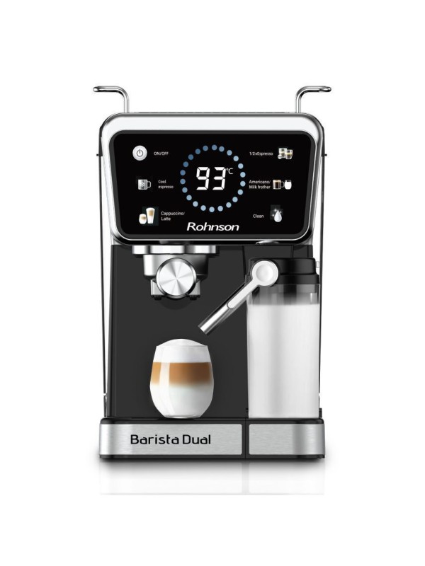 Rohnson Αυτόματη Μηχανή Espresso 1350W Πίεσης 20bar για Cappuccino Μαύρη R-98082 Rohnson Αυτόματη Μηχανή Espresso 1350W Πίεσης 20bar για Cappuccino Μαύρη R-98082