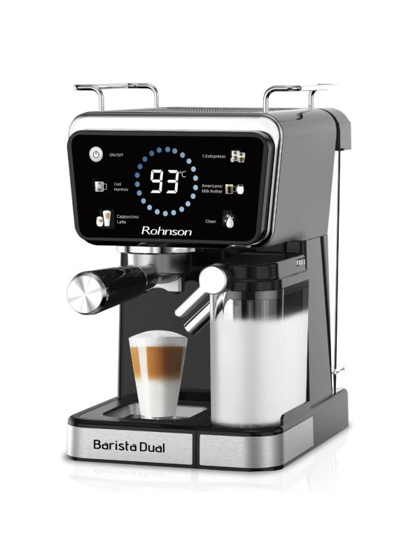 Rohnson Αυτόματη Μηχανή Espresso 1350W Πίεσης 20bar για Cappuccino Μαύρη R-98082 Rohnson Αυτόματη Μηχανή Espresso 1350W Πίεσης 20bar για Cappuccino Μαύρη R-98082