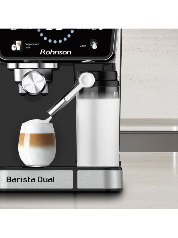 Rohnson Αυτόματη Μηχανή Espresso 1350W Πίεσης 20bar για Cappuccino Μαύρη R-98082 Rohnson Αυτόματη Μηχανή Espresso 1350W Πίεσης 20bar για Cappuccino Μαύρη R-98082