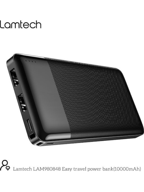 POWER BANK LAMTECH LAM 980848 10.000 Mah DUAL USB BLACK POWER BANK LAMTECH LAM 980848 10.000 Mah DUAL USB BLACK