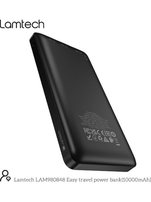 POWER BANK LAMTECH LAM 980848 10.000 Mah DUAL USB BLACK POWER BANK LAMTECH LAM 980848 10.000 Mah DUAL USB BLACK